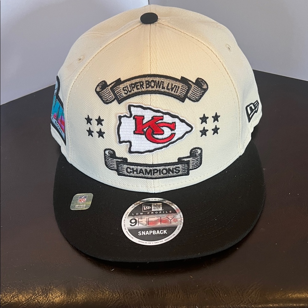 New Era Kansas City Chiefs Super Bowl LVII Champions Hat - Cream and Black